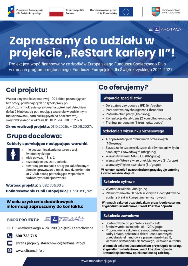 Plakat promocyjny ReStart kariery II
